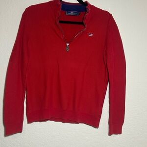 Vineyard Vines Red Zip Up Sweater Classic Fit